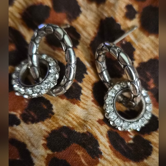 Brighton Jewelry - BRIGHTON PEBBLE PAVE SILVER WITH BLING EARRINGS